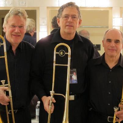 Paul Anka's Trombone section. George Flynn, Craig Woods and yours truly